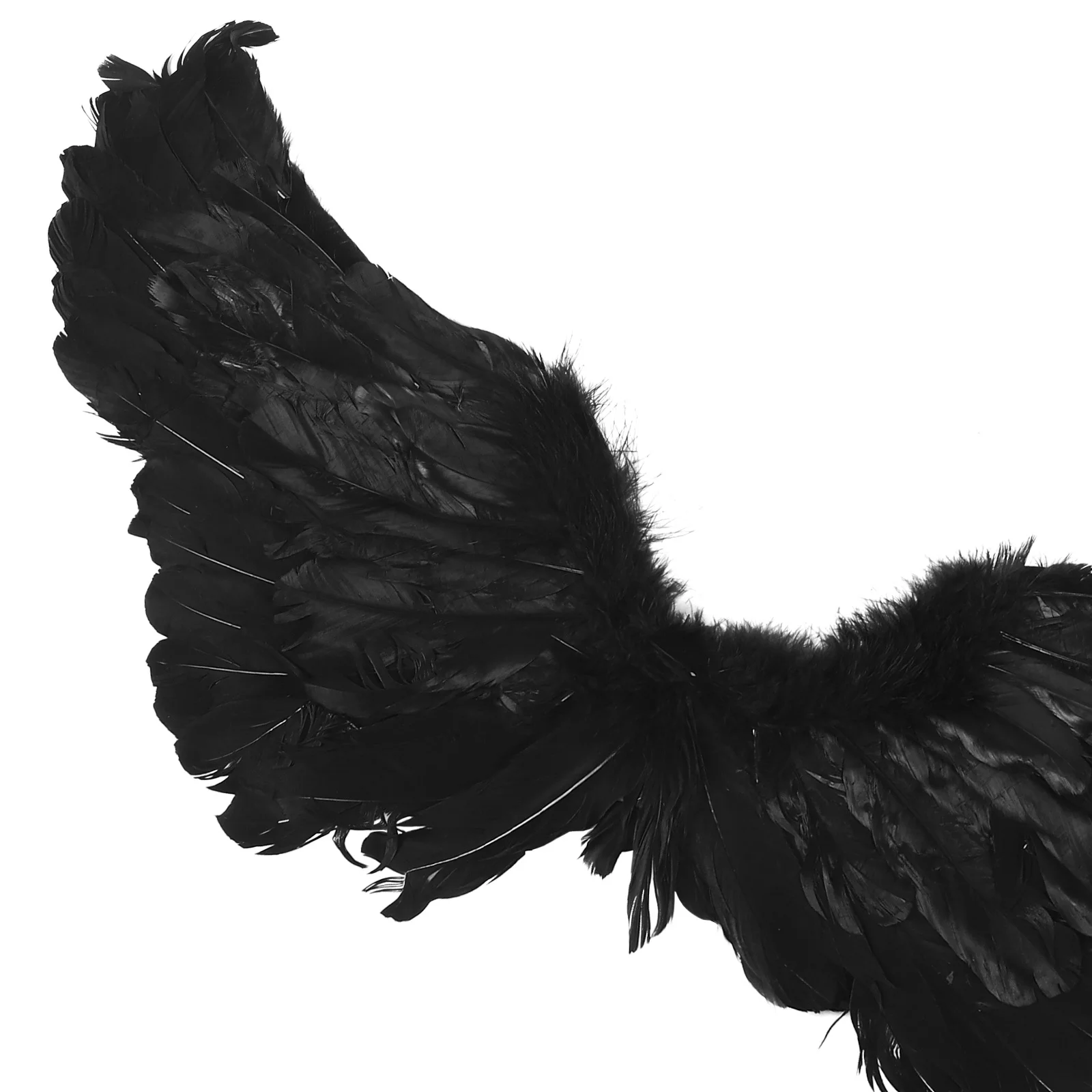 1Set für Kinder Halloween-Kostüm-Set mit Horn-Stirnband, Flügel, Kunststoffgabel, schwarze Kinderflügel für Halloween