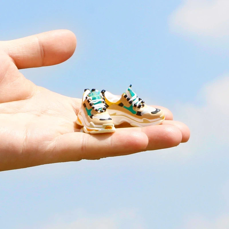 Trendy speelgoedtextuur mini 3D chunky sneaker miniatuur poppen schoenen voor BJD poppen, action figures, mode bureaudecoratie accessoire