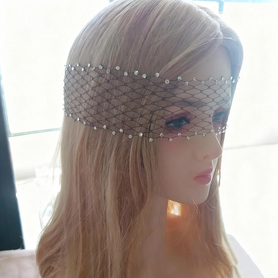 278--إكسسوار شعر حجاب من التول الأسود البريطاني العتيق يغطي العين - مثالي للحفلات والمهرجانات والمظهر المؤثر #3