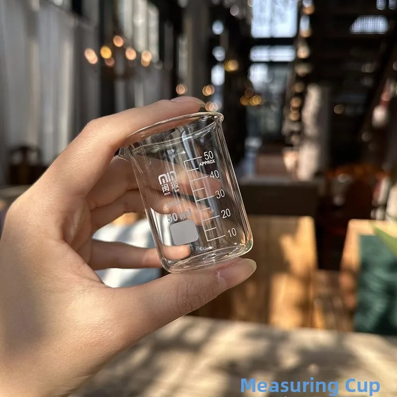 taza medidora con escala, vidrio templado ueso para medicamentos y uso en tiendas de té con leche, utensilios de cocina