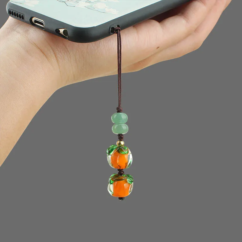 DIY accessories Persimmon mobile phone lanyard small pendant anti-loss pendant persimmon