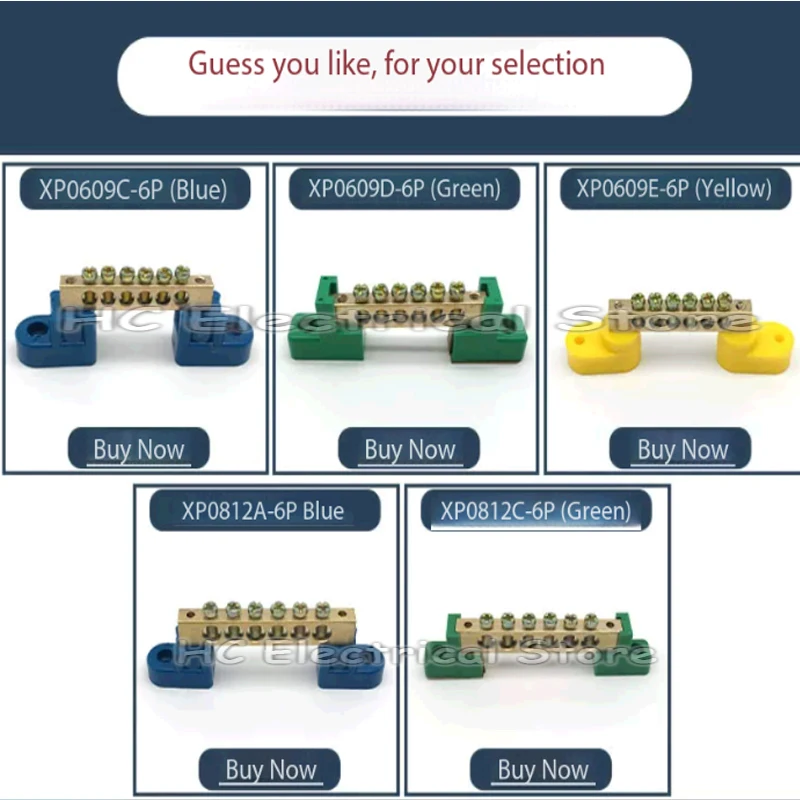 1PcsRail Terminal Block High Bridge Type Ground Bar 08*12 4/6/8/10/12 Holes Electrical Connector Distribution Box Neutral Termin
