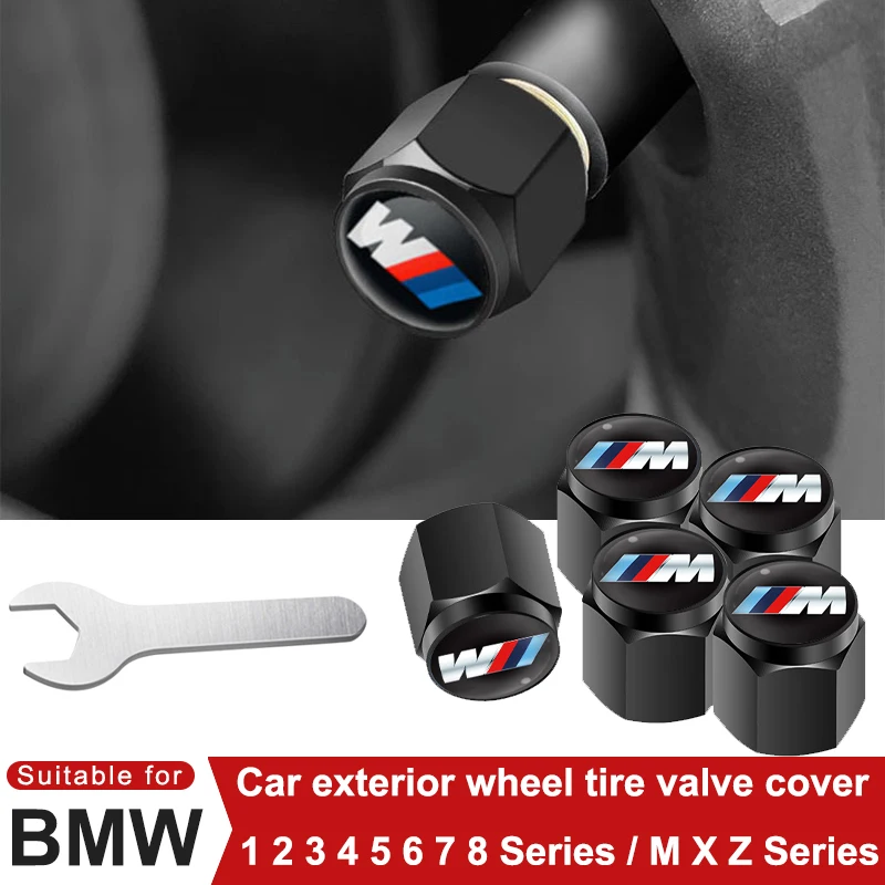 For BMW E30 E38 E39 E46 E60 E61 E90 X5 X6 E70 E83 F30 F32 Car Tire Metal Valve Cap Exterior Sticker Modification Accessories