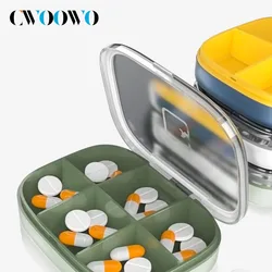 1Pcs Medicine Organizer Pill Container 4/6 Section Travel Pill Box Airtight Vitamin Box Portable Pill Holder Large Compartments