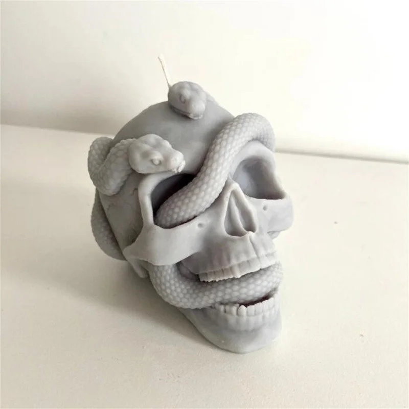Molde silicona para vinilos de pesca – Cabeza serpiente y calavera - imagen 3