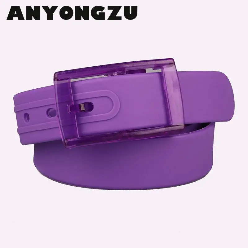 Candy Color Plastic Belts For Women Men Silicone Rubber Waistband New Plastic Buckle Pins Jeans Belts Summer Skinny Waist Belt