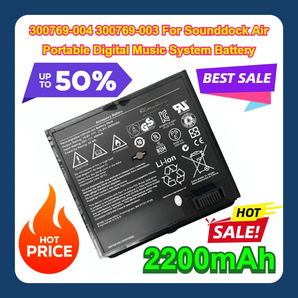 300769-004 300769-003 For Sounddock Air Portable Digital Music System 2200mAh Battery