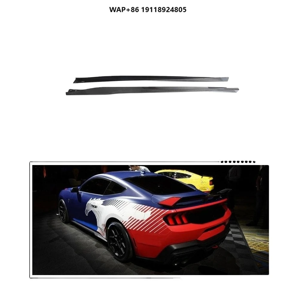 Carbon Fiber Side Skirts for 2024 Mustang Dark Horse USA GT Model (add-on Style)