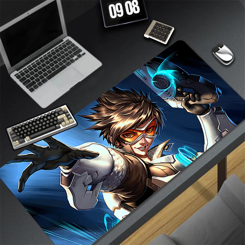 Hot Game Overwatch Mouse Pad Laptop Kawaii Anime Girl Tracer Mousepad XXL Keyboard Rug PC Gaming Accessories Desk Mat HD Carpet