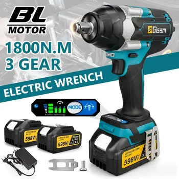 1800n.m torque sem escova chave de impacto elétrica sem fio chave elétrica 1/2 polegada para makita 18v bateria chave de fenda ferramentas elétricas