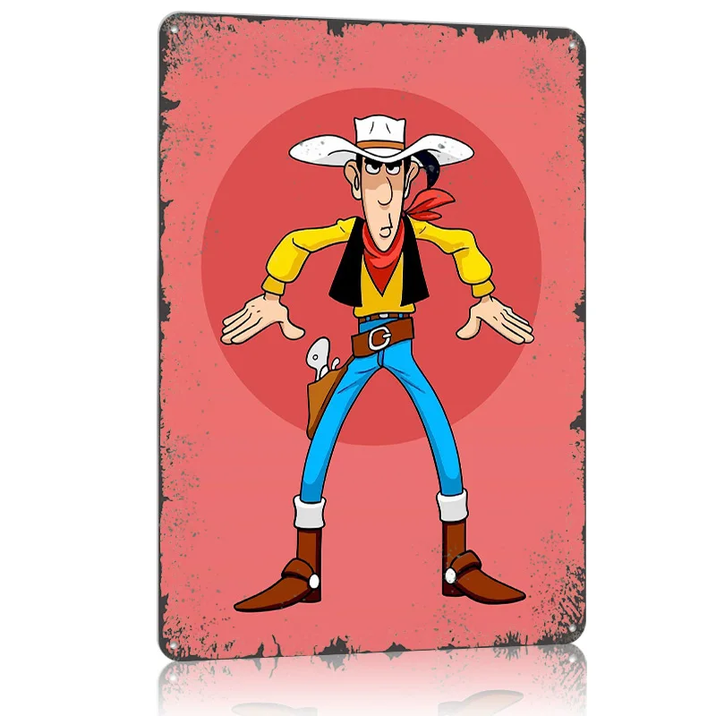 لاكي لوك جاهز كاريكاتير طباعة ملصق معدني ديكور المرآب غرفة المعيشة علامات القصدير المعدنية القابلة للتخصيص لتزيين جدران الفن