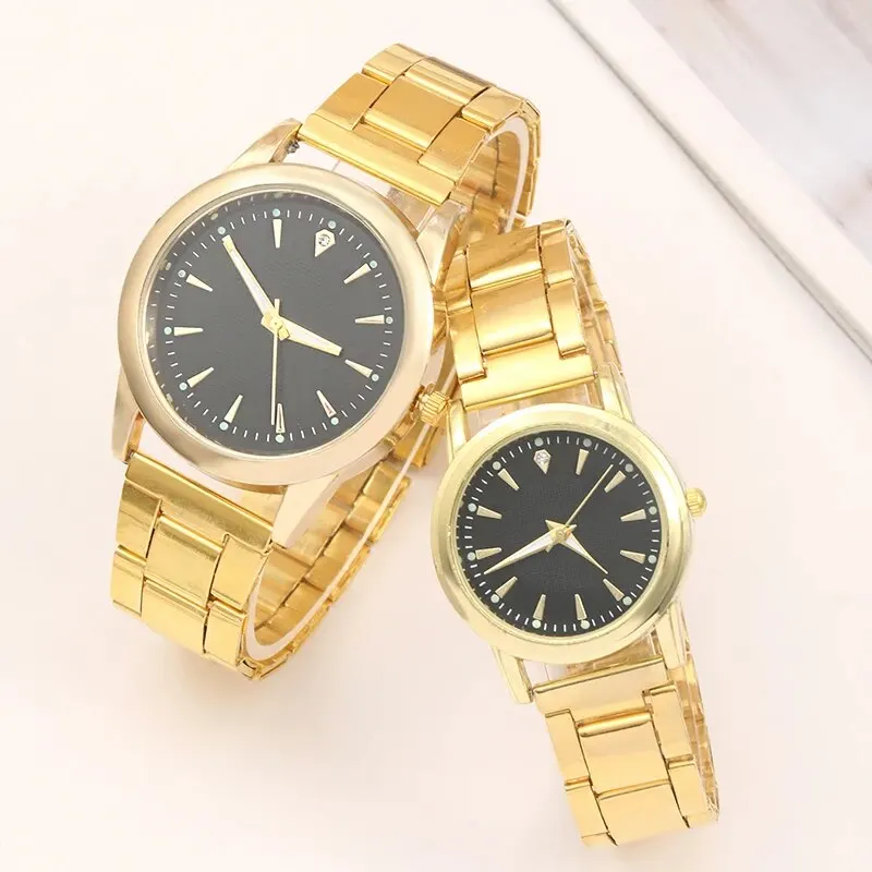 2pcs Fashion Couple Set Watch Luxury Men Women Classic Simple Quartz Watches Stainless Steel Watch Couple Watch