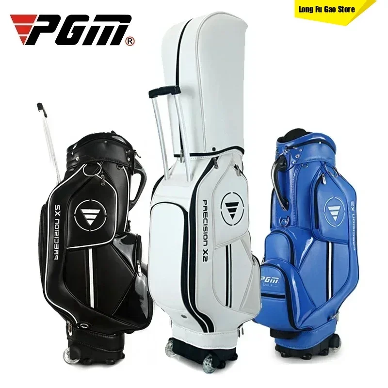

Quality Hot Pgm Golf Standard Bag Wheels Pu Waterproof Golf Bags Large Capacity Aviation Packages Hold 13-14 Clubs Travel Pack