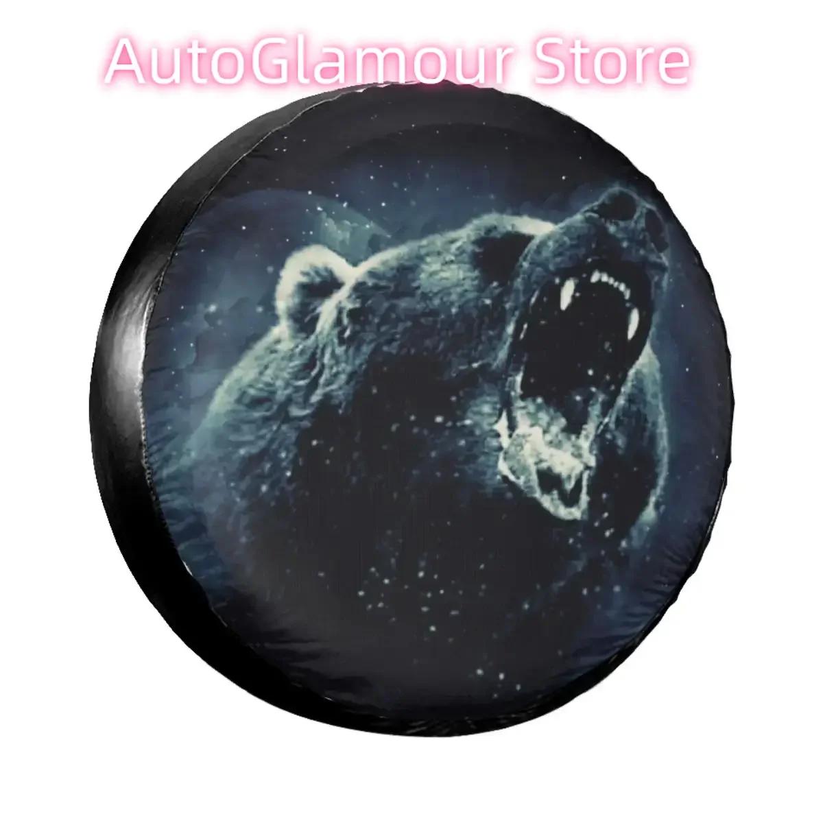 

Чехол для запасного колеса Night Bear, водонепроницаемые пыленепроницаемые чехлы на колеса с животными для Jeep Hummer 14 дюймов, 15 дюймов, 16 дюймов, 17 дюймов