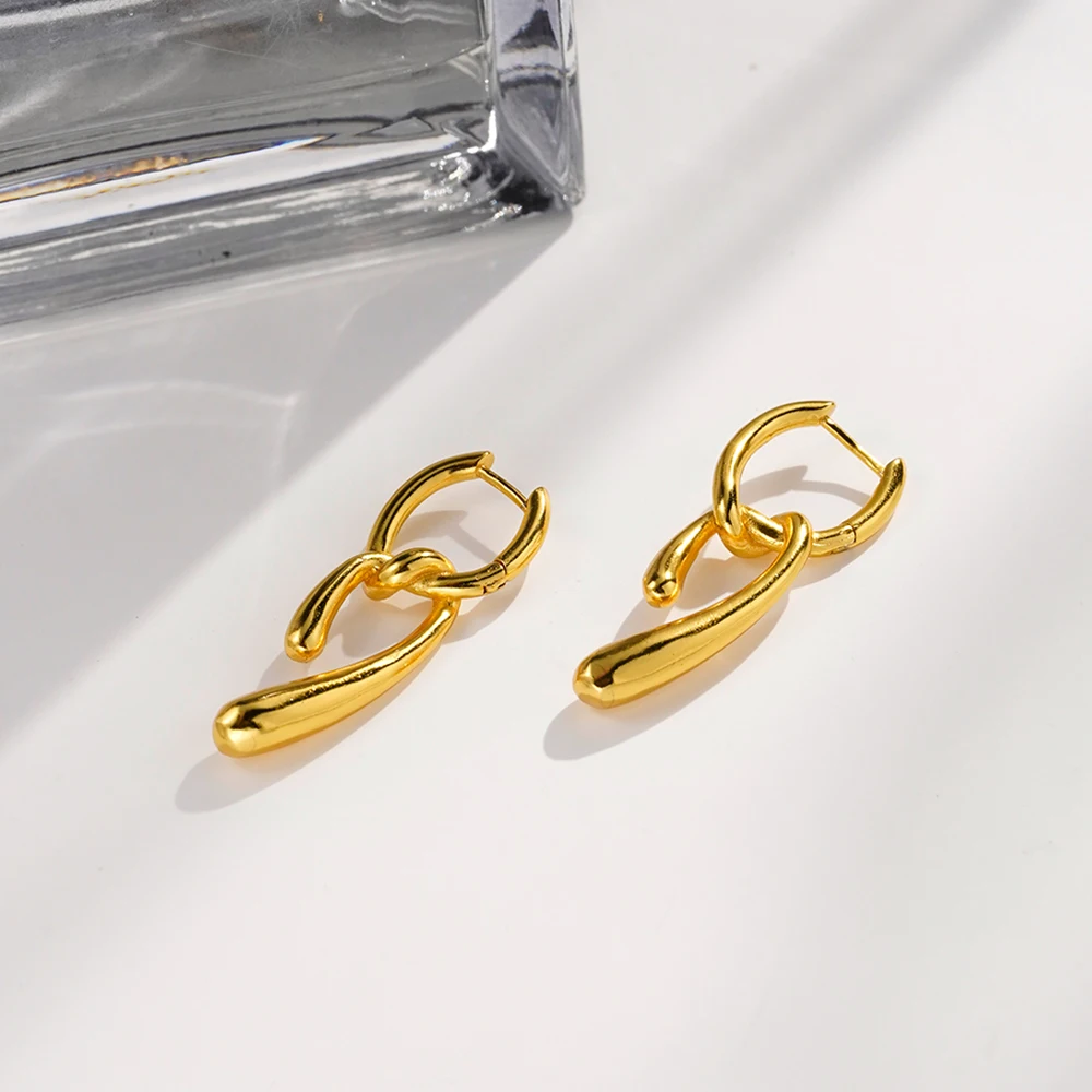 ENFASHION Aretes De Mujer Irregular Knot Earrings For Women's Brass 18K Plated Gold High Street Fashion Jewelry Gift E251792