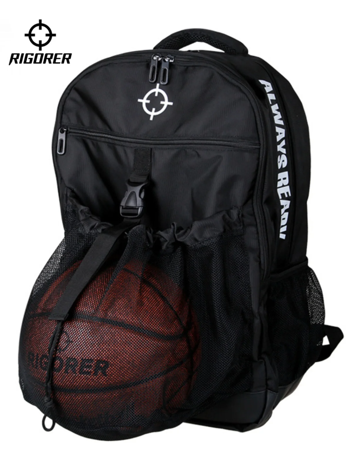 RIGORER Basketball Bag Multifunctional Training Backpack Portable Large Capacity Sports Bag Drawstring Basketball Pocket