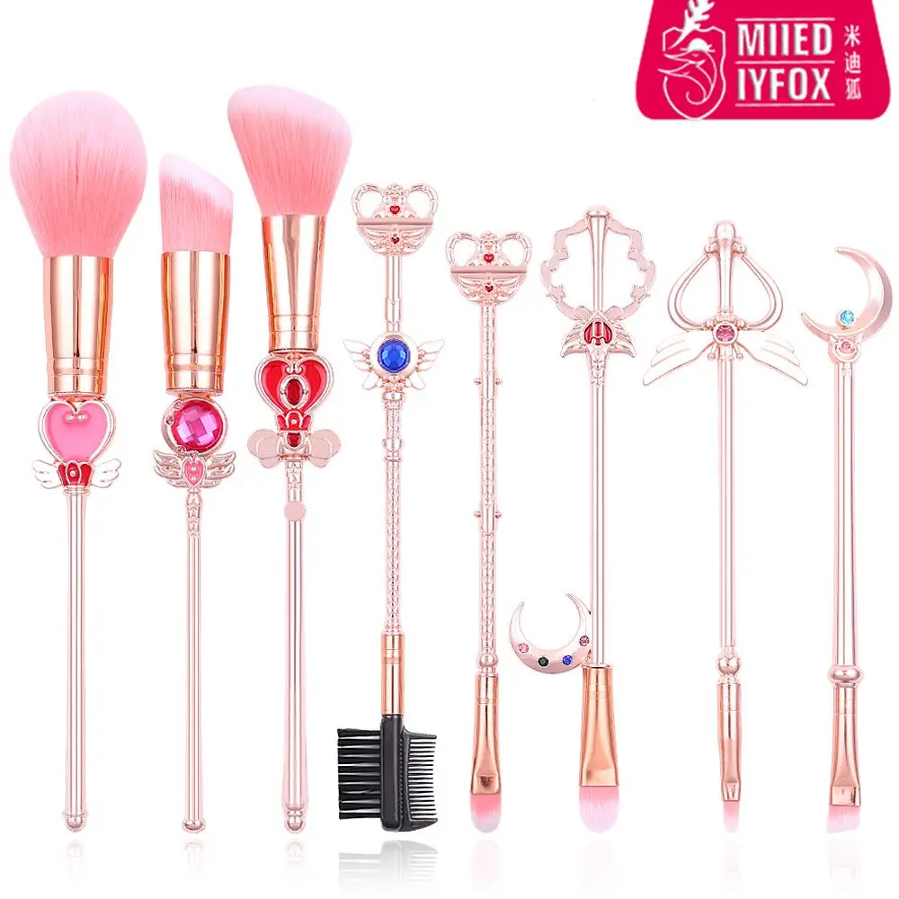 Beautiful girl warrior anime ins style makeup brush beginner makeup set tool eye shadow brush girlfriend birthday gift