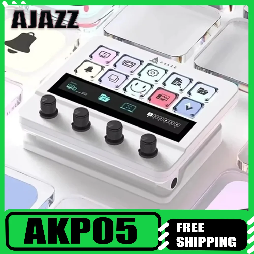

AJAZZ AKP05 Визуальная проводная клавиатура Международная версия Сенсорный экран Индивидуальная кнопка Программирование макросов Регулируемый кронштейн