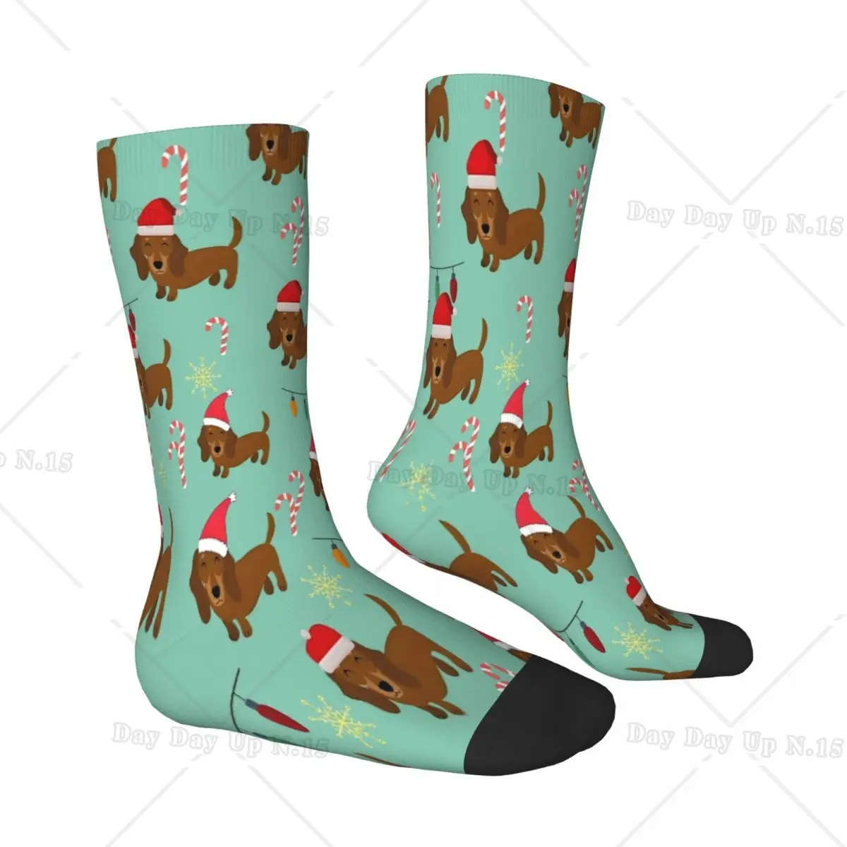 Dackel Dog In Christmas Dachshund Socks Male Mens Women Spring Stockings Polyester