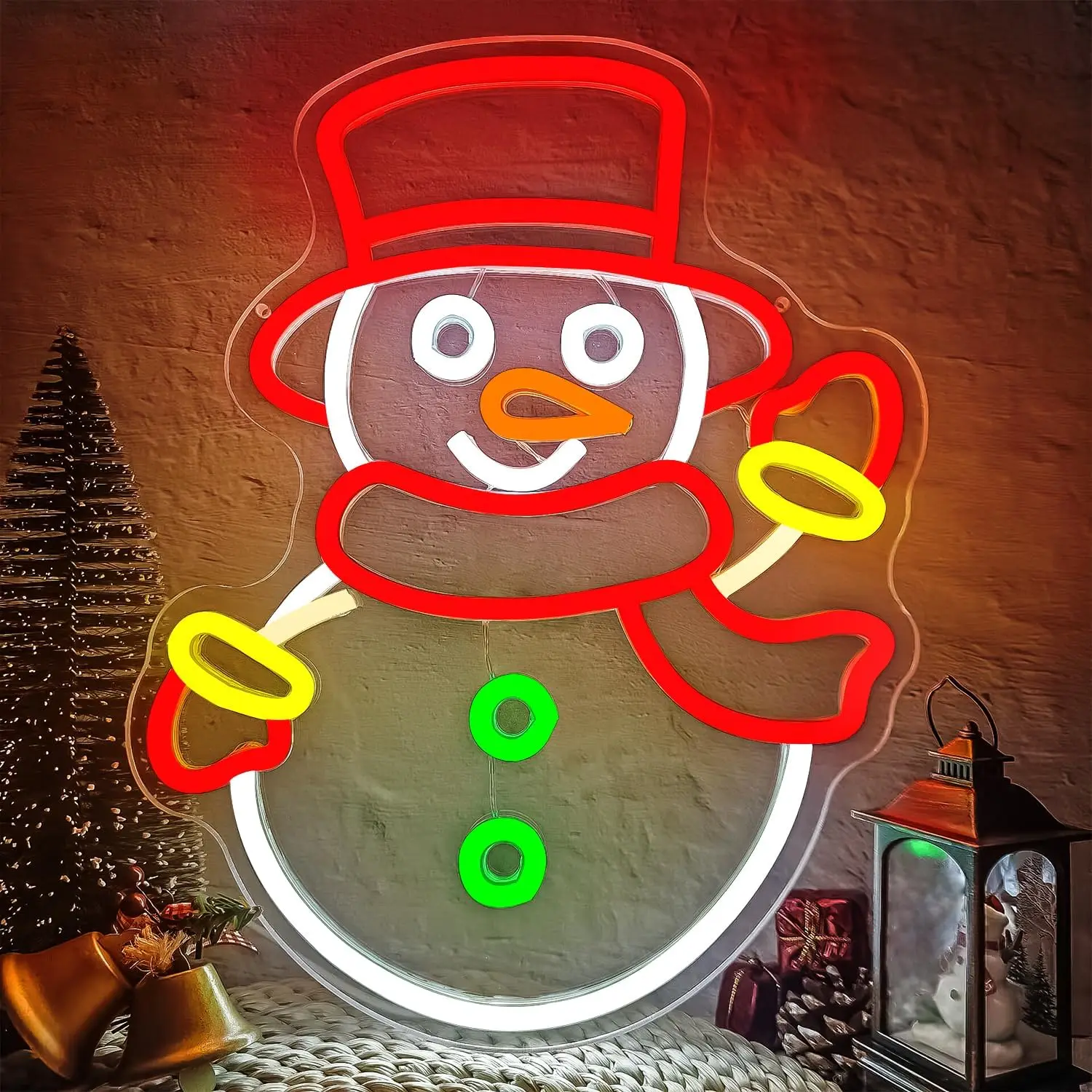 Christmas Neon Sign Artistic Snowman Christmas Party Decoration Santa Claus Led Light Wall Decor For Home Shop Room Decoration