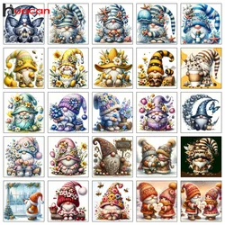 Huacan Diamond Painting Portrait Gnome Rhinestone Pictures Full Drill Mosaic Flower Handmade Christmas Gift Home Decoration