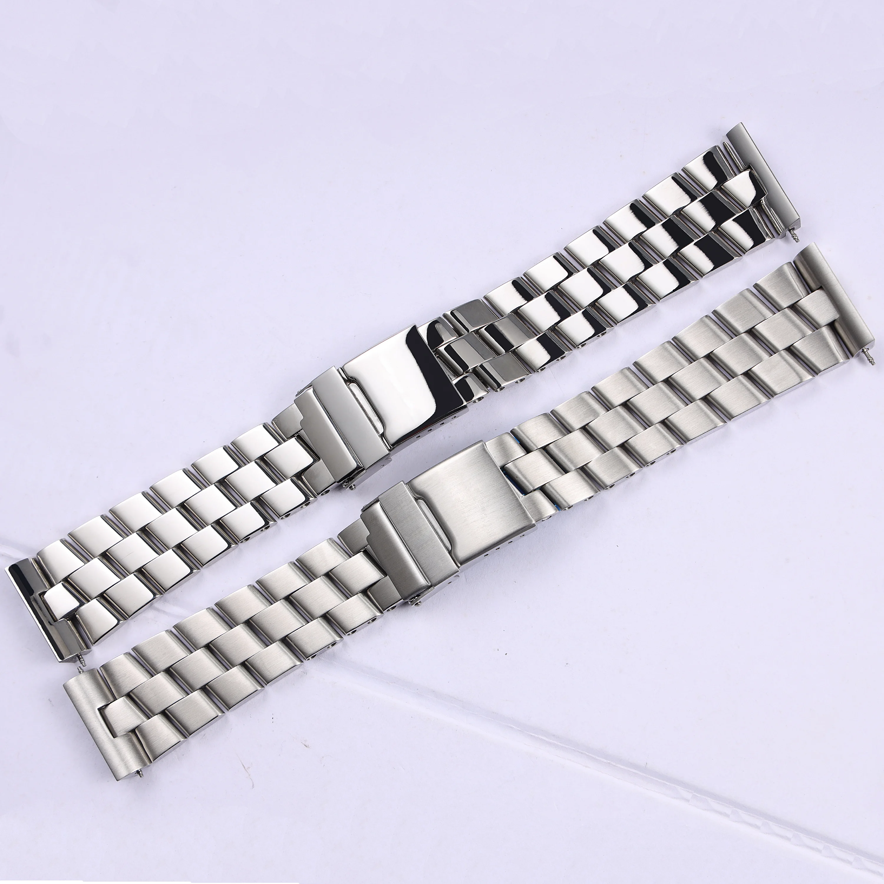 

high quality 24mm brushed polished silver solid stainless steel watchband for Breitling Super Ocean Avenger strap metal bracelet