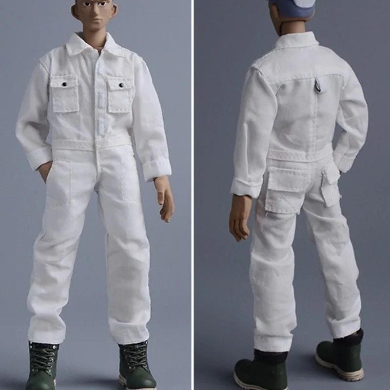 1/12 Schaal Mannelijke Soldaat Trendy Militaire Werkkleding Jumpsuit Effen Kleding Model voor 6 "Actiefiguren Lichaamsdecoratie Props