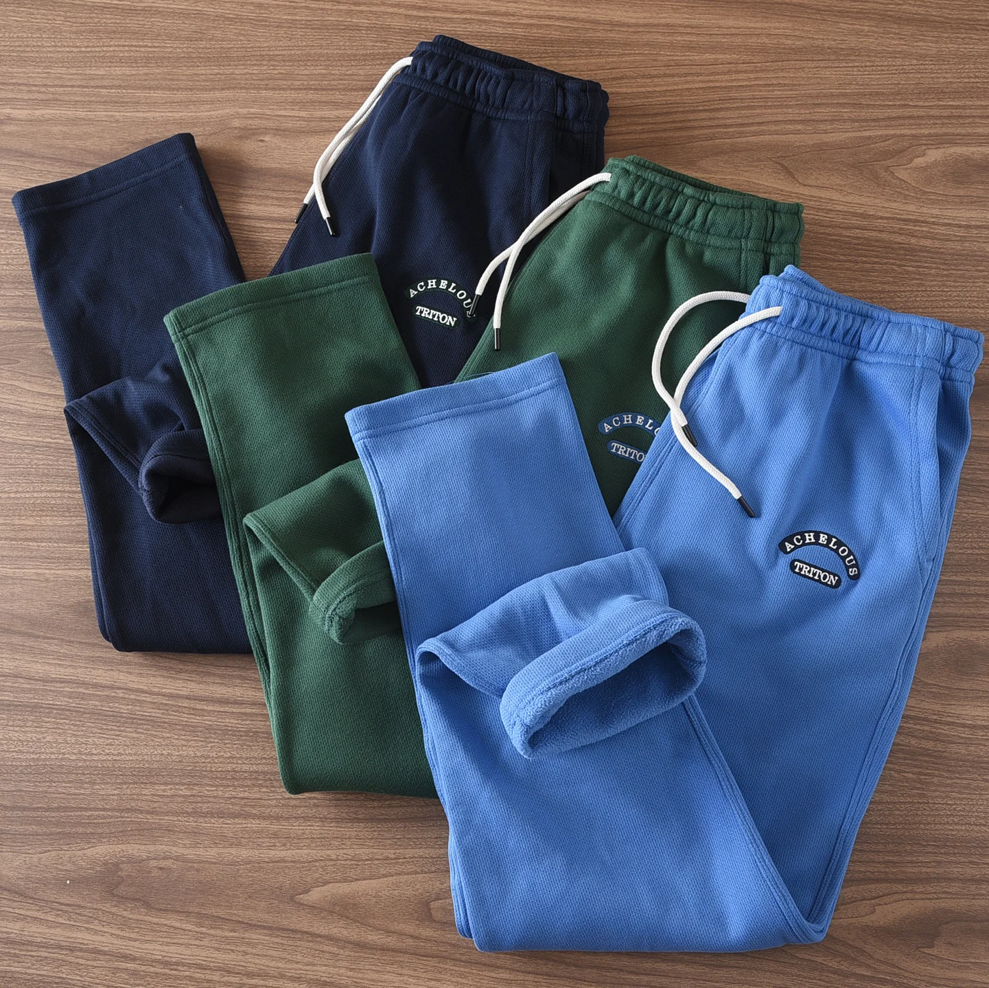 

Утепленные спортивные брюки прямого кроя на флисовой подкладке с эластичным поясом для мужчин, обеспечивающие тепло, осень-зима, новинка