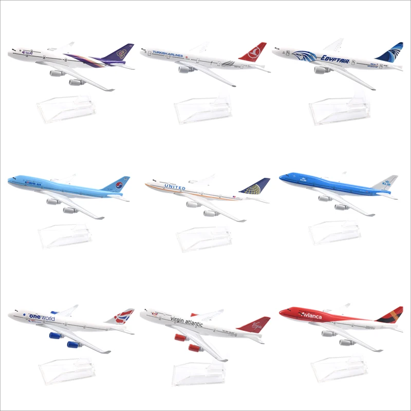 JASON TUTU Boeing 747 Airplane Model Aircraft Model Diecast Metal 1/400 Scale Adult Children Collection For Display Show Gift