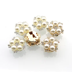 Light Luxury Shirt Button Pearl Fashion Trend 2Pcs/Lot22MM Brooch Button Rhinestone Cuffs DIY Clothing Accessories