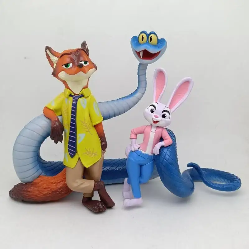 Zootopia 2 Nick Wilde Judith Laverne Hopps Gary serpent figurine d'anime ornement de bureau coque d'ordinateur décoration modèle poupée jouet cadeau