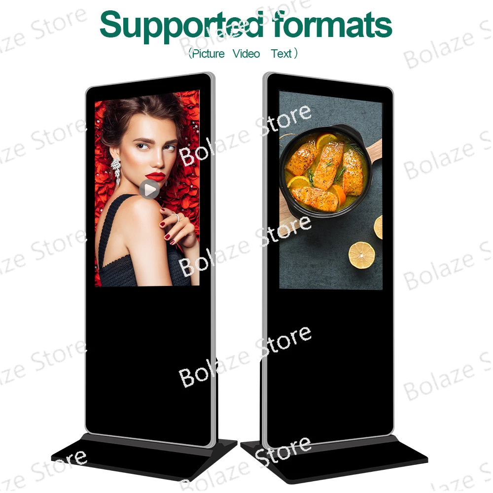 43 49 inch floor standing media video player LCD advertising booth touch screen display digital signage totem