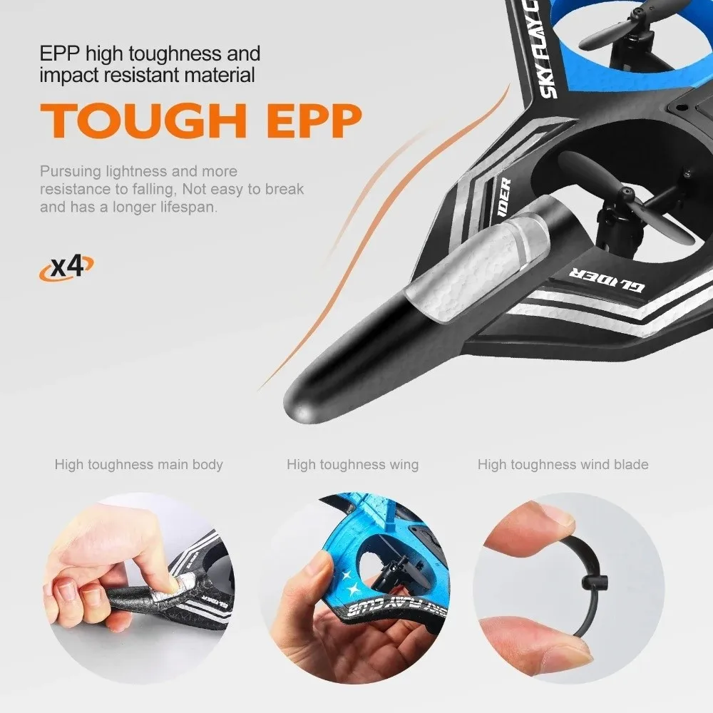 เฮลิคอปเตอร์ควอดคอปเตอร์บังคับวิทยุ 2.4GHz แบบโฟม บินผาดโผน กลิ้งได้ พร้อมระบบเซ็นเซอร์แรงโน้มถ่วง ทนทานต่อการตกกระแทก กันน้ำ