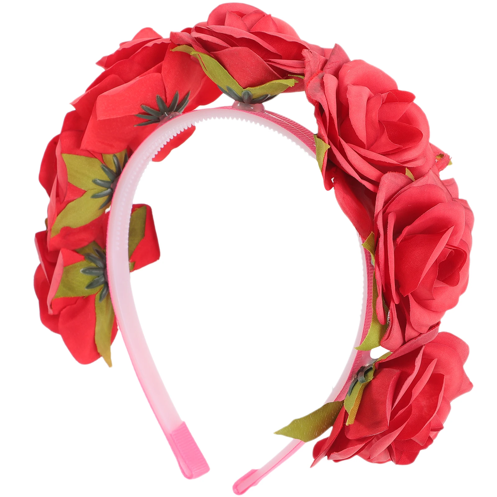 

2pcs Valentine's Day Headb Rose Flower Hairb Lightweight Comfortable Bridal Party Costume Accessory Fabric Headdresses