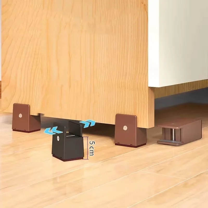 Bantalan Penambah Tinggi Kaki Furnitur Dapat Disesuaikan Bantalan Penguat Kaki Tempat Tidur Kamar Tidur Bantalan Penopang Kaki Kabinet Meja Teh Ruang Tamu