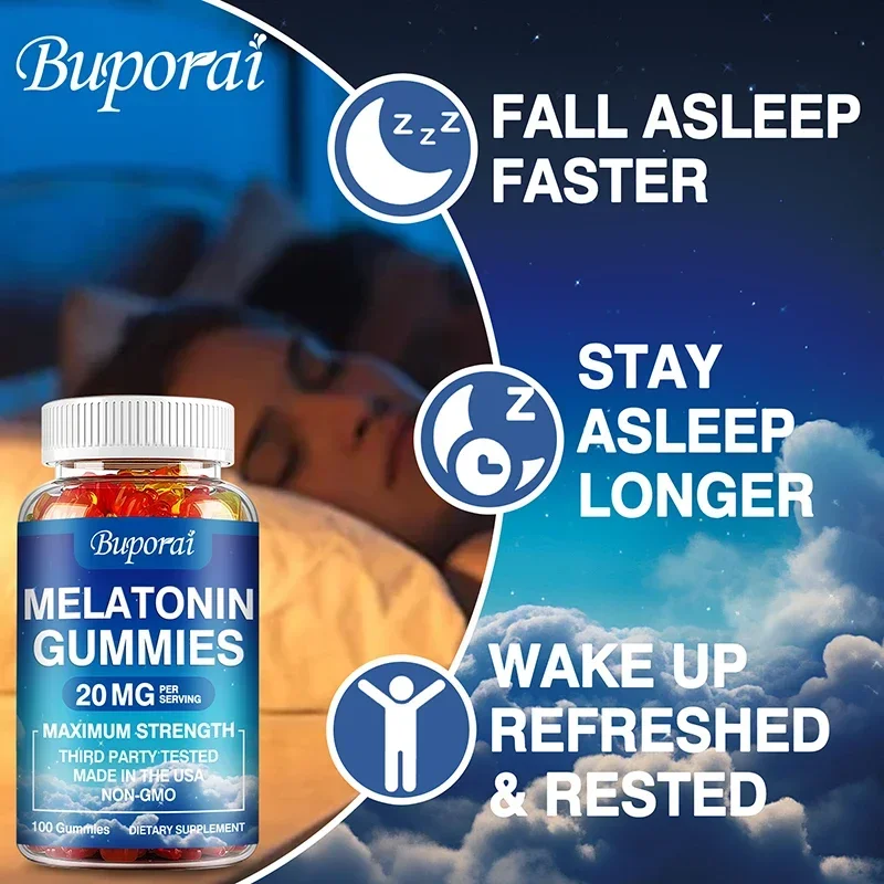 Melatonin Gummies - Relieve Insomnia, Help Improve Sleep Quality, Reduce Waking Time, Help Deep Sleep