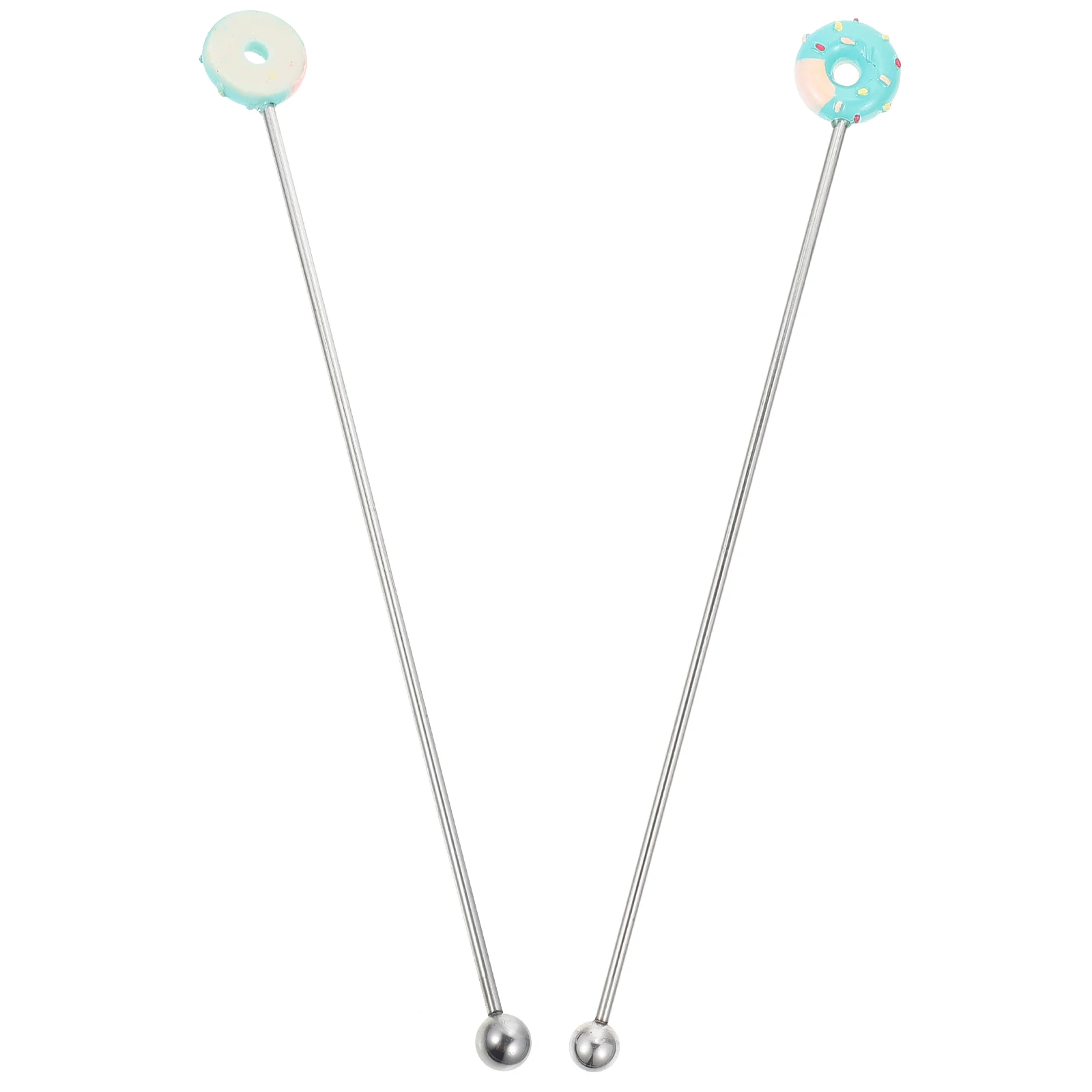 

2 Pcs Stainless Stirrers Reusable Cocktail Drink Sticks Easy Wash Dishwasher Safe Not Fade Break Lovely