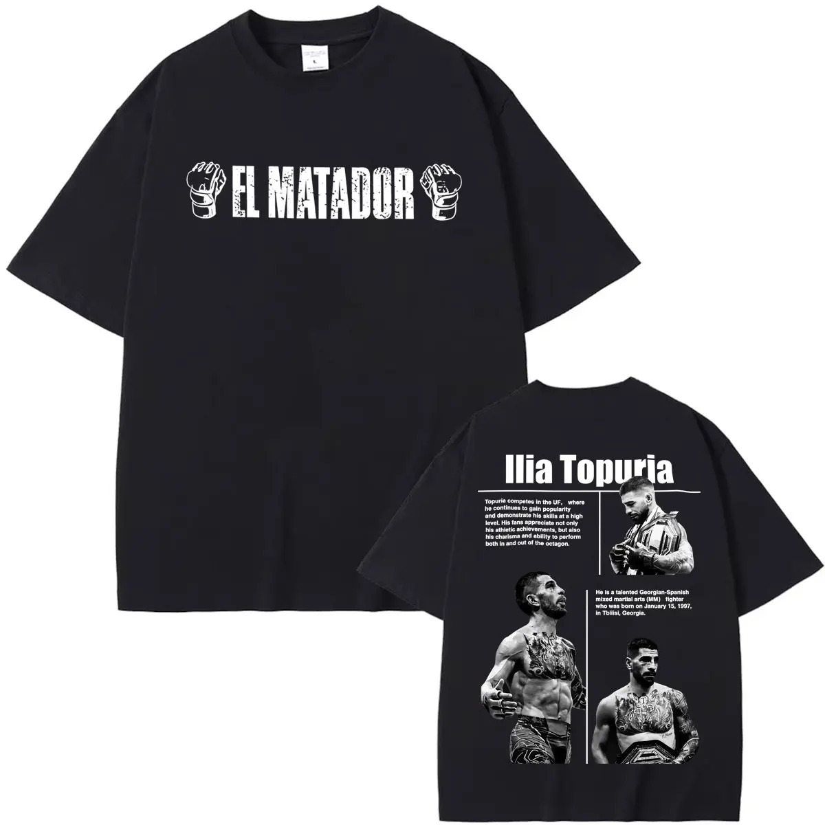 Camisetas Ilia Topuria El Matador La Leyenda Merch para hombre y mujer, camiseta Harajuku gótica High Street, camisetas informales de algodón de gran tamaño
