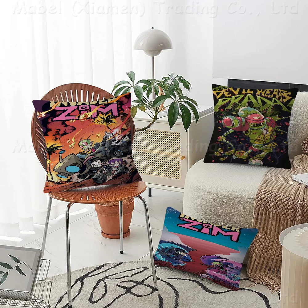 Invader Z-Zim Cartoon Stitch Lucky Dragon Pillow Cover Sofa Cushion Cover Home Room Decoration Children Gift