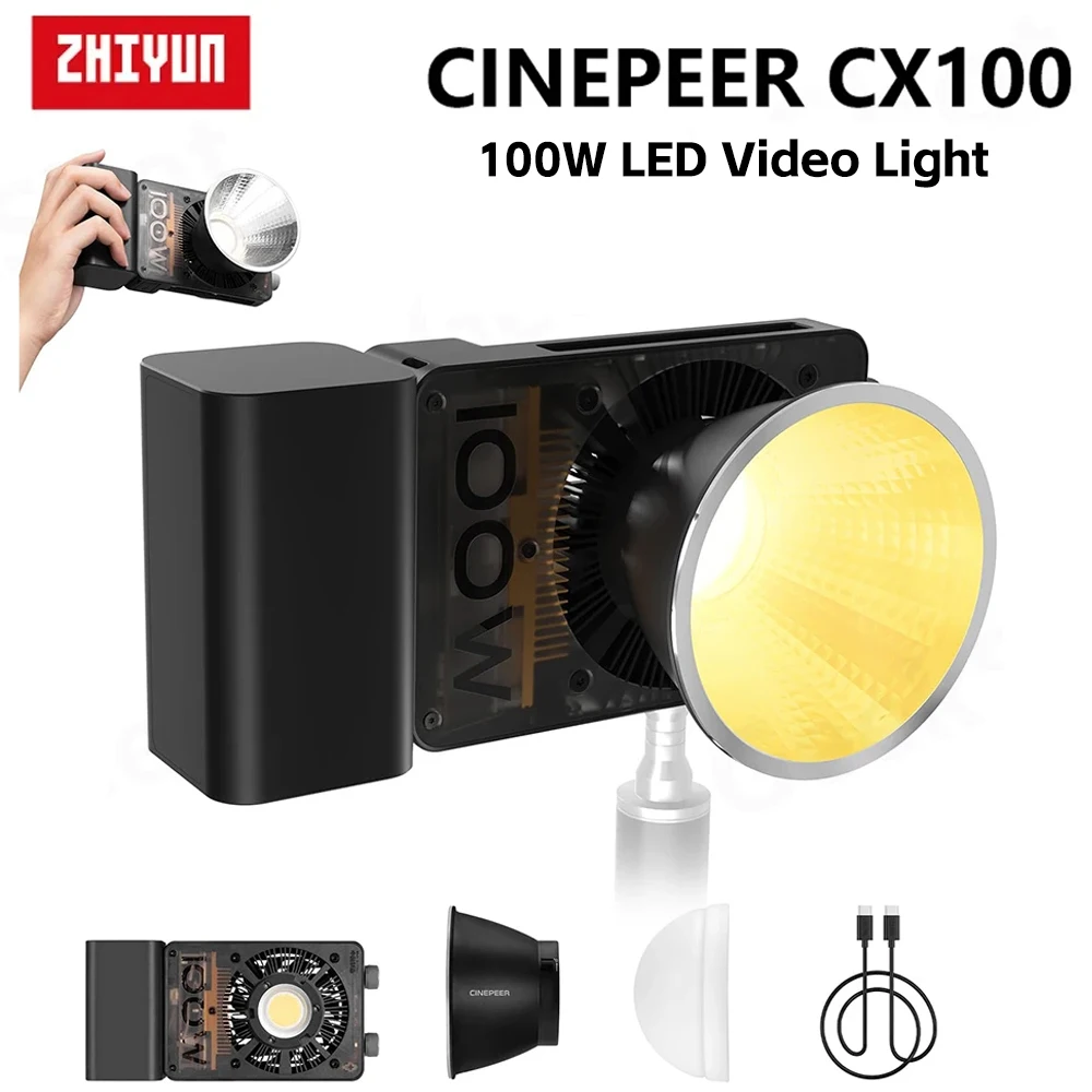 ZHIYUN CINEPEER CX100 100W LEDビデオライト、内蔵4500mAhバッテリー