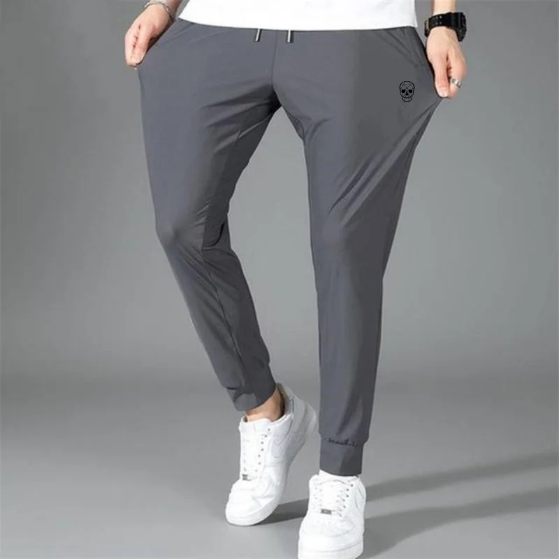 Calça elástica de seda gelo masculina de golfe Haren, respirável esportiva, secagem rápida, alta qualidade, nova moda, verão