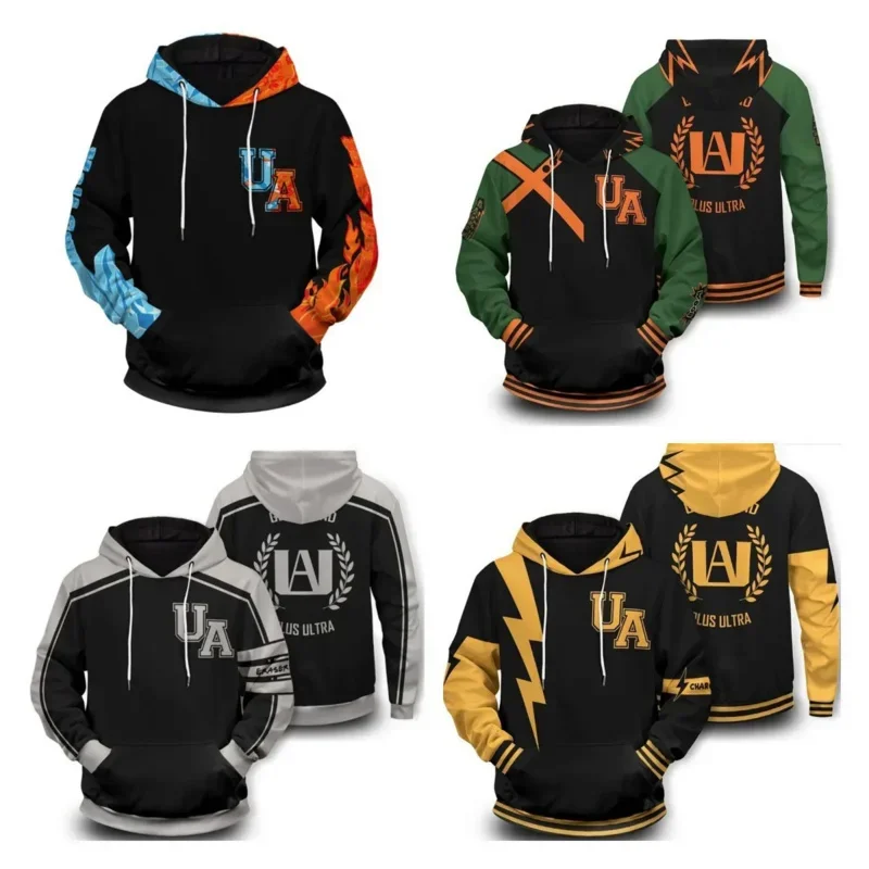 aa waq99 My Hero Academia Todoroki Shoto All Might Bakugou Katsuki Cosplay Hoodie Sweatshirts Pullover School Tops Out qq 2025