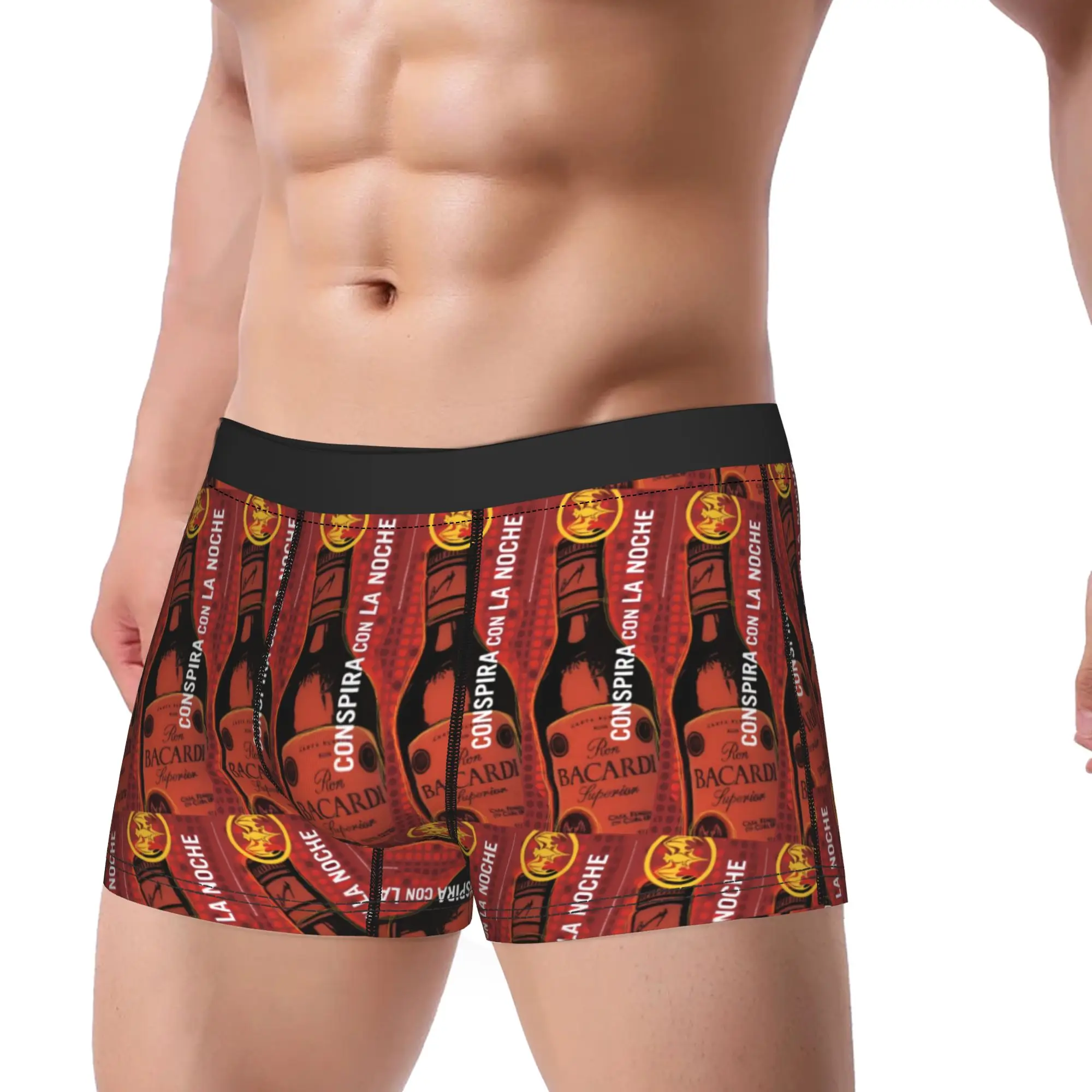 bBacardi Conspira con la Noche Bottle Silhouette bBacardi Underpants Homme Panties Men's Underwear Ventilate Shorts Boxer Briefs