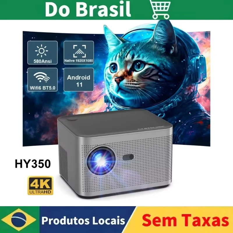 Salange HY350 Portable Projetors LCD Video Projector Wifi6 BT5 1080P HD 4K Android 11 Home Theater Electronic Focus Home Cinema