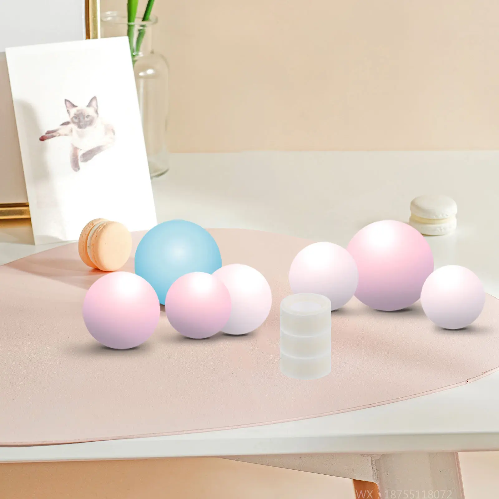 5pcs 5 Rolls Balloon Adhesive Double Side Removable Non-Trace Clear Circle Stickers For Crafts Papers Invitations