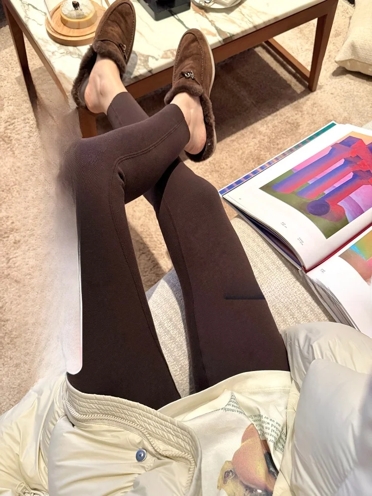 

Cheerioaban Upade Fce Lined Self Heating Temperature Loing Elastic Leggings High Waist Long Pants Cotton Polyester Spa...