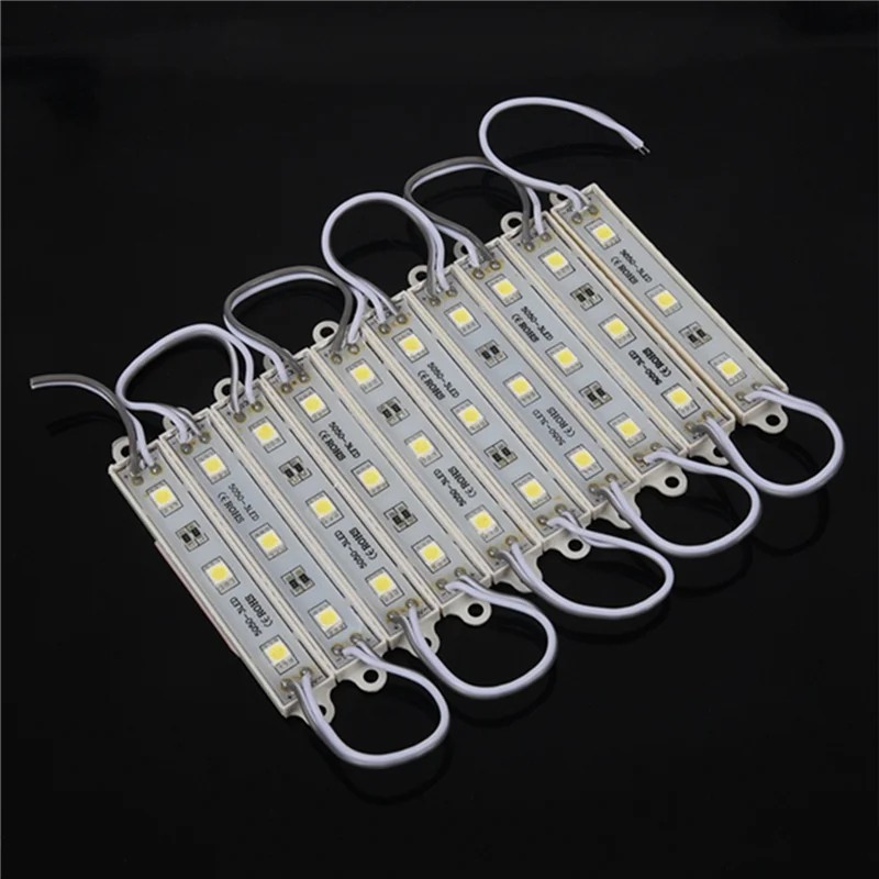ABGE-50Pcs 5050 SMD 3 LED وحدة LED قطاع سلسلة ضوء مقاوم للماء تيار مستمر 12 فولت أبيض بارد