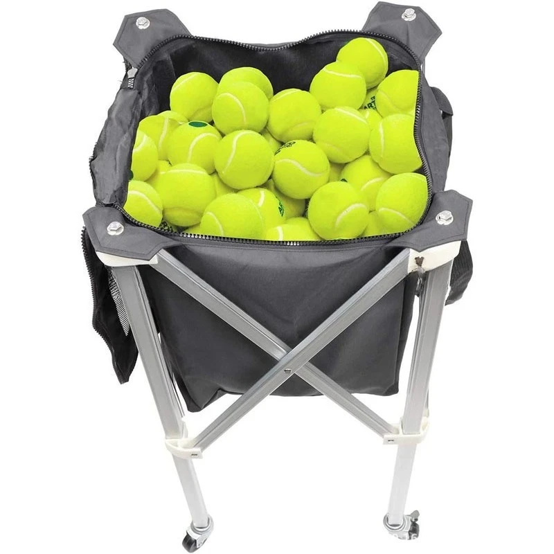 

Portable aluminum alloy tennis ball storage cart Movable folding tennis ball coach car