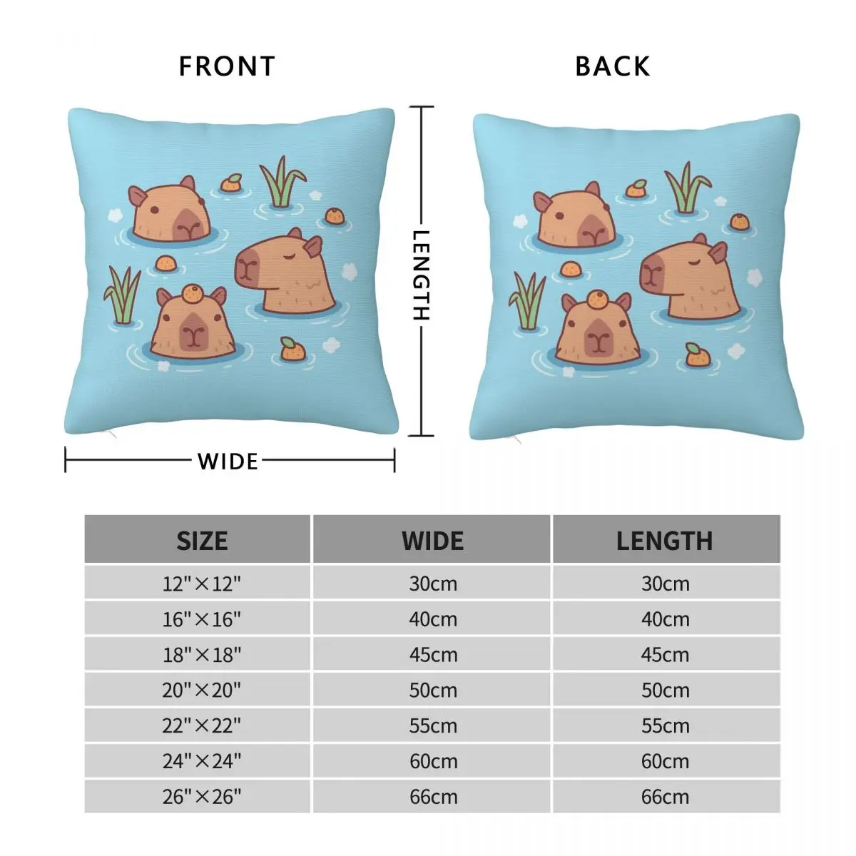 Capybaras Chilling In Hot Spring Pillowcase Polyester Linen Velvet Printed Zip Throw Pillow Case Sofa Seater Cushion Cover 45x45