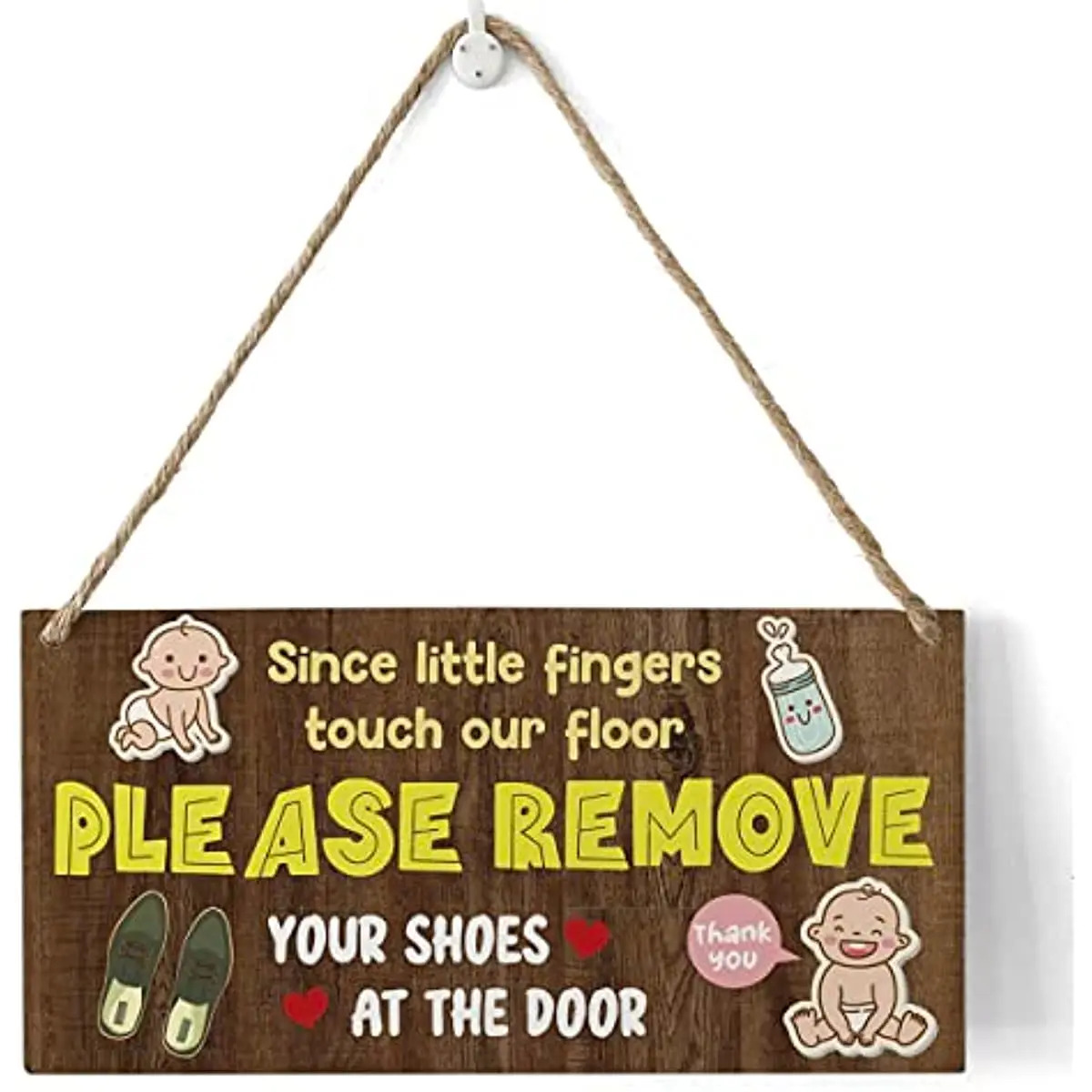 Funny Please Take Your Shoes Off Wooden Sign Wall Decor Rustic Wood Plaque Sign Decoration for Home Door Room Decoration